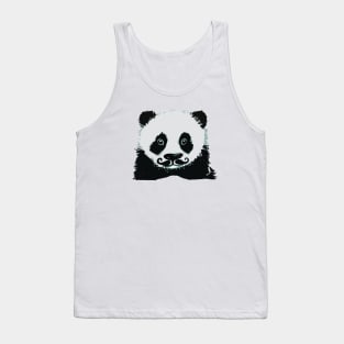 Panda with moustache Tank Top